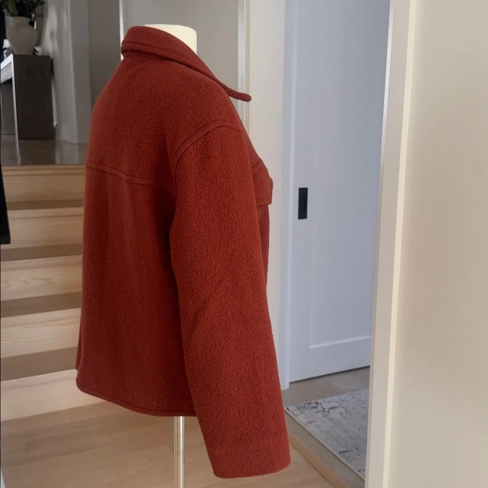 ARITZIA Sunday Best Sky Wool Terracotta Utility Shirt Jacket M - Picture 3 of 8